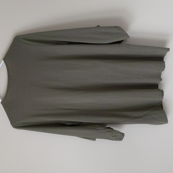 Michael Michael Kors Lace Up Grommet Open Sleeve Modal Top OX Green - Picture 10 of 16